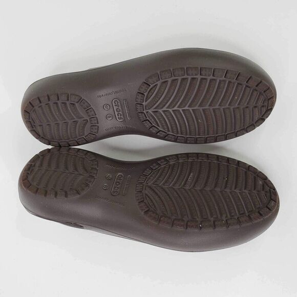 Crocs Ballet Flat Women's Kadee Brown Slip On Comfort Casual Work Size 6 - Picture 3 of 9